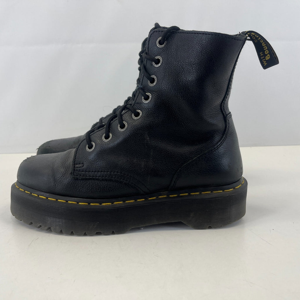 Dr. Martens Jadon III Boots Soft Black Leather Chunky Quad Platform UK 9 EU 43