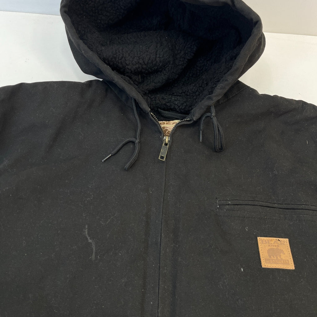 Bear River Premium Heavy Denim Fleece Lined Sherpa Trucker Jacket Black size XL