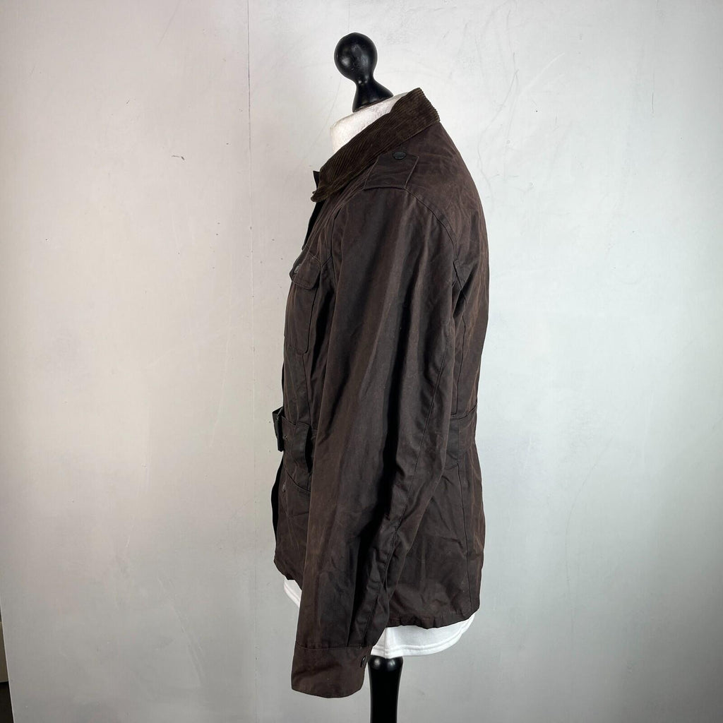 Mc Orvis Wax Jacket Womens size M Brown Waxed Coat with Belt Made in the UK