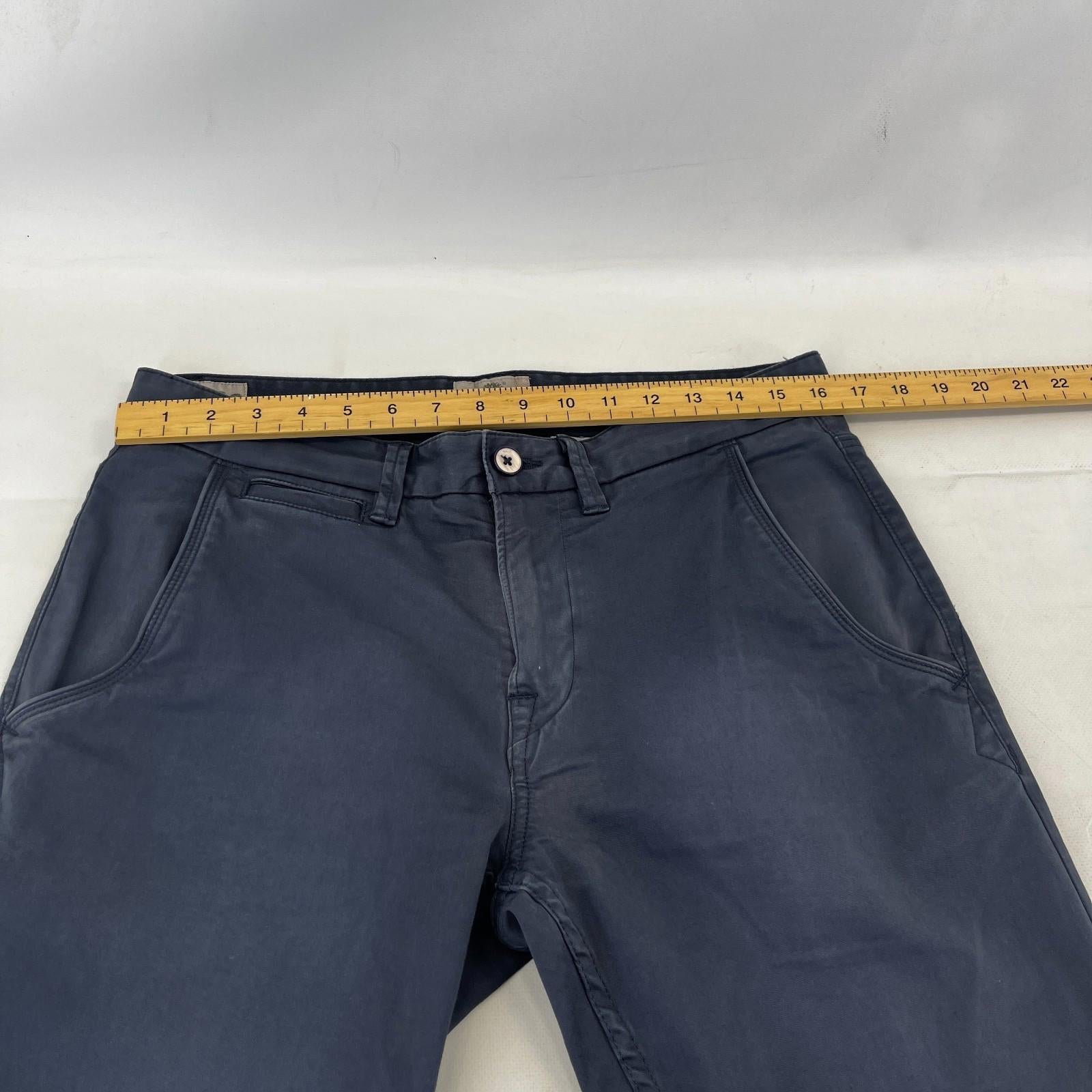 Timberland Men Blue Slim Tapered Chino Trousers Pants Zip Fly Cotton W32" L32"