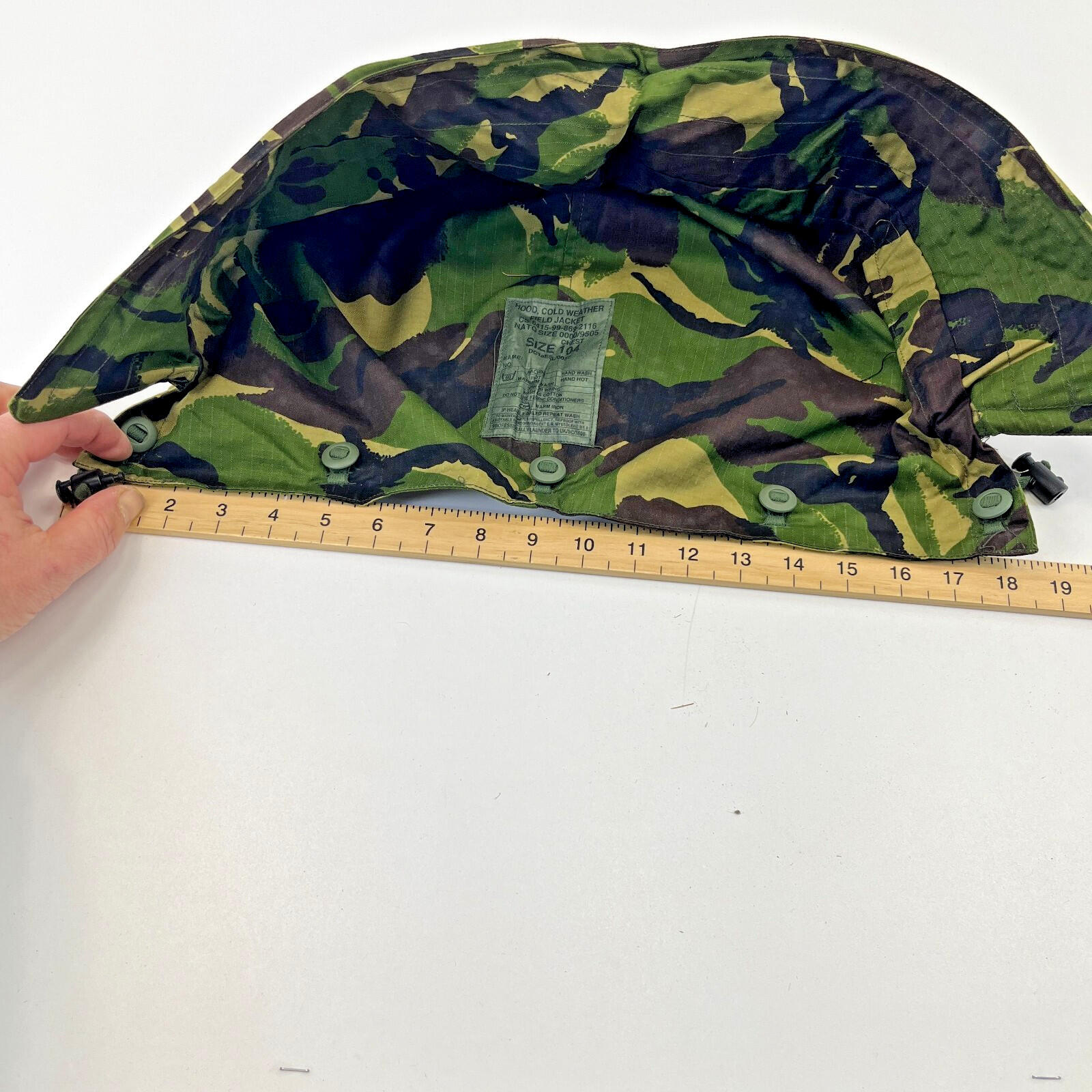 Army Wired Camo Hood for Cold Weather DPM Field Jacket size 104 - DC1aESL/0037
