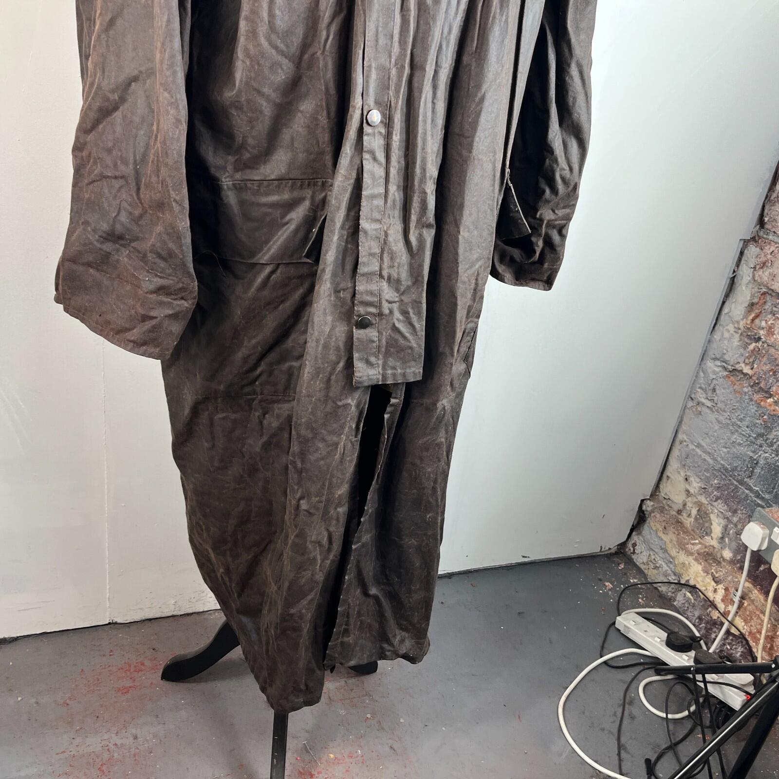 NKS Heavy Duty Brown Wax Waxed Stockman Riding Coat Jacket size XL