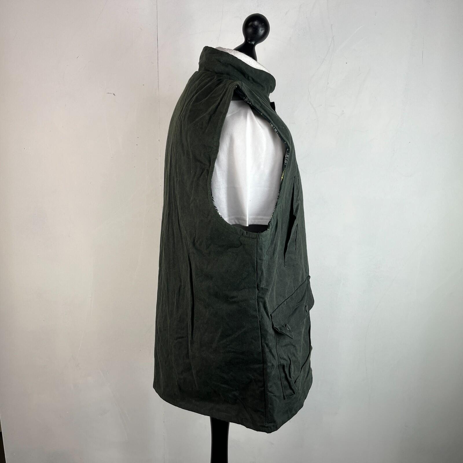 Greenbelt Waxed Gilet in Green size XL Mens Country Vest Tartan Lined Shooting