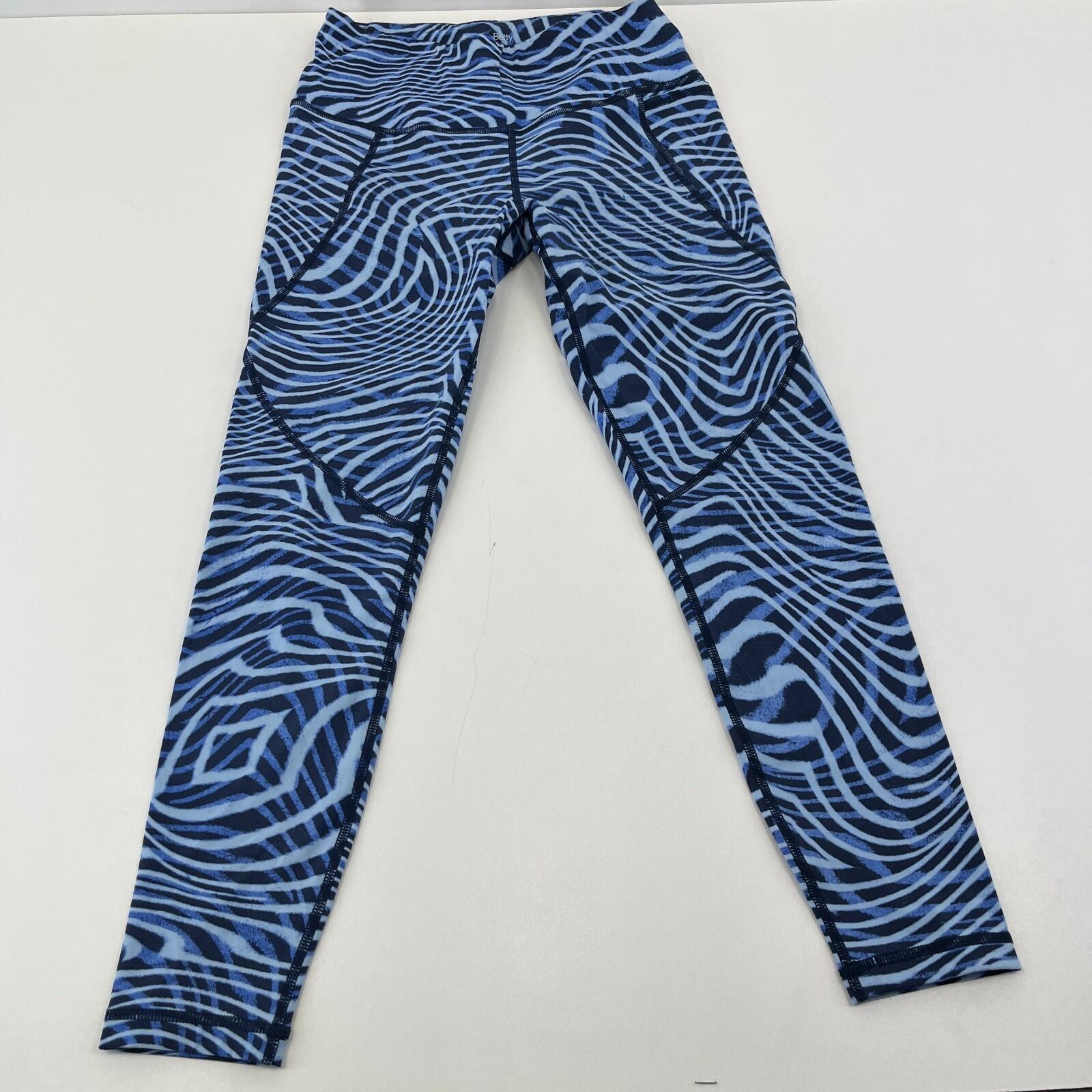 Sweaty Betty Power Gym Leggings in Zebra Print Blue Running Yoga Women's size XS