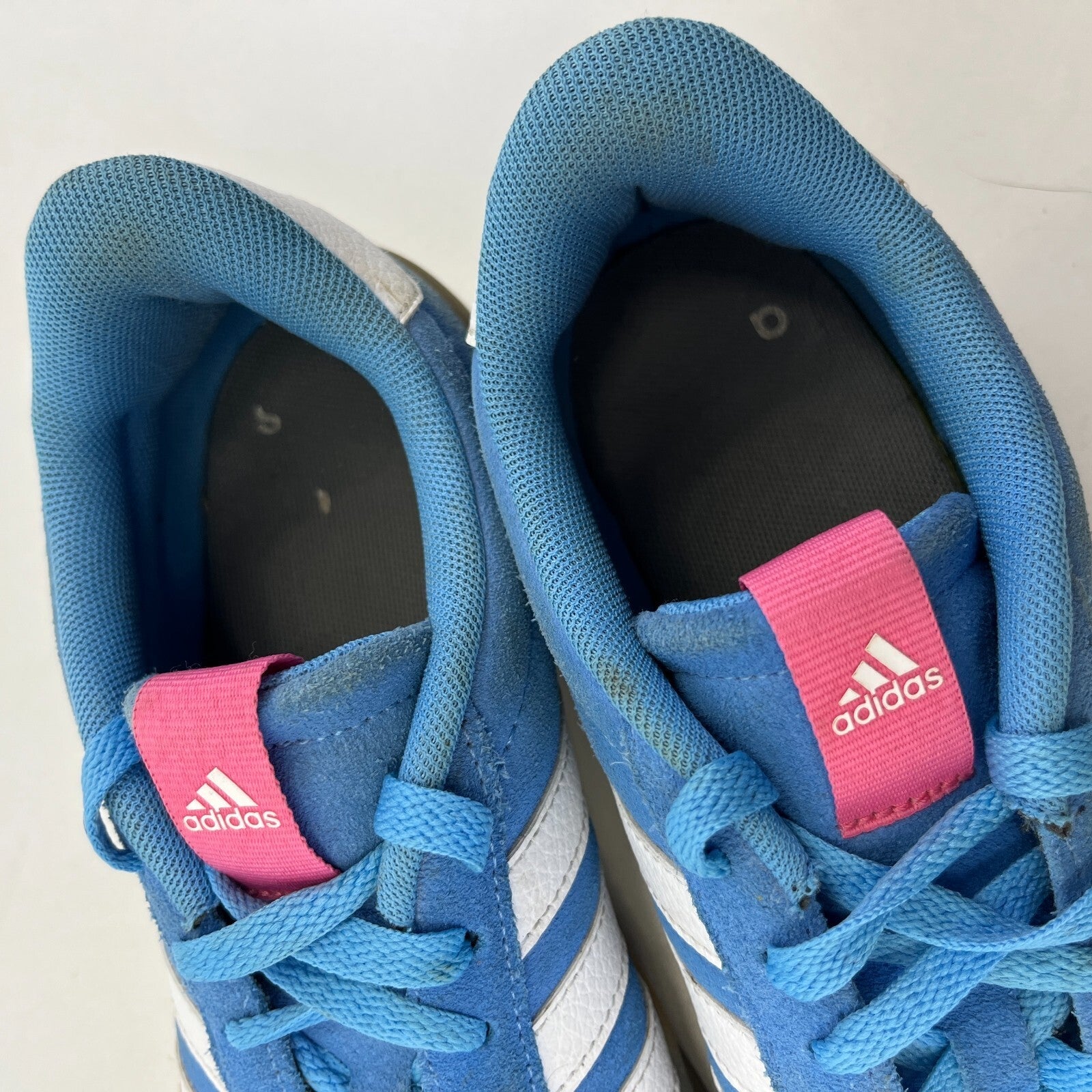 Adidas VL Court 3.0 Trainers Suede Shoes Baby Blue on Gum Soles UK 7 EU 40 2/3
