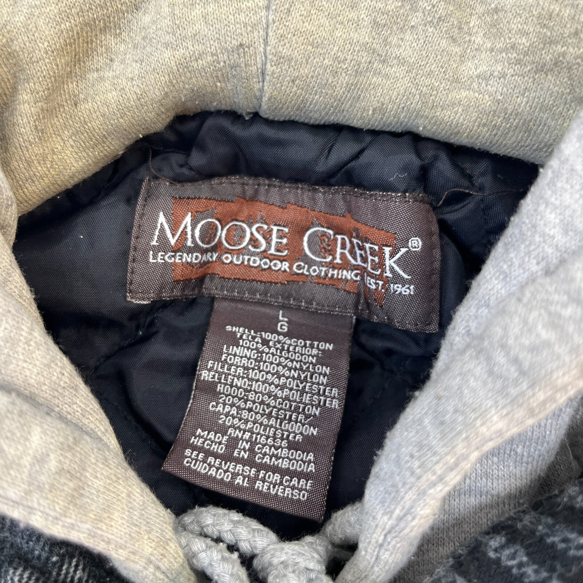 Moose Creek Men's Insulated Hooded Shacket Jacket Lumberjack Shirt size L