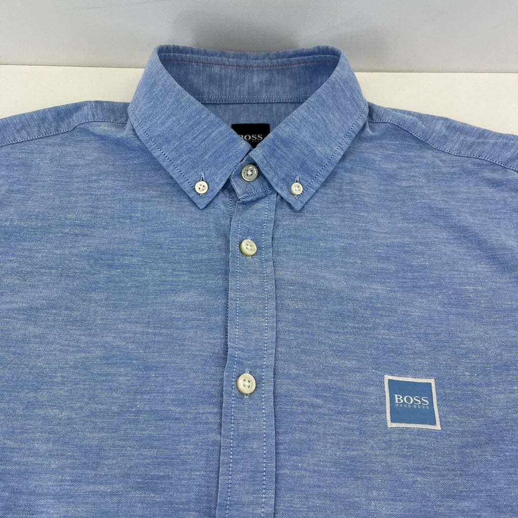 Hugo Boss Dress Shirt 100% Cotton Denim size Medium Slim Fit