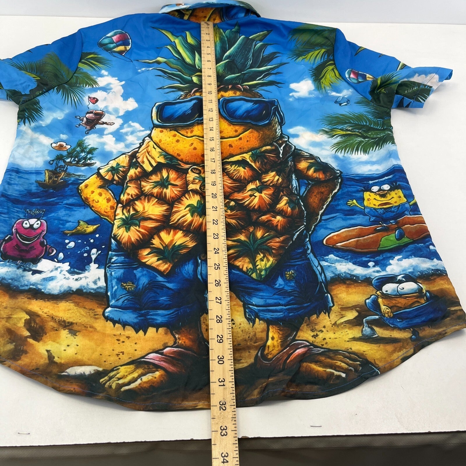 Manfinity Loud Hawaiian Short Sleeve Shirt Mr Pineapple Holiday Print size 2XL