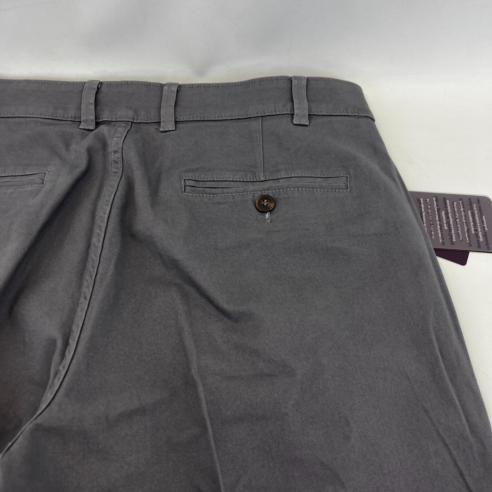 Brook Taverner Denver Chino Trousers in Grey Size 34L Cotton Stretch BNWT