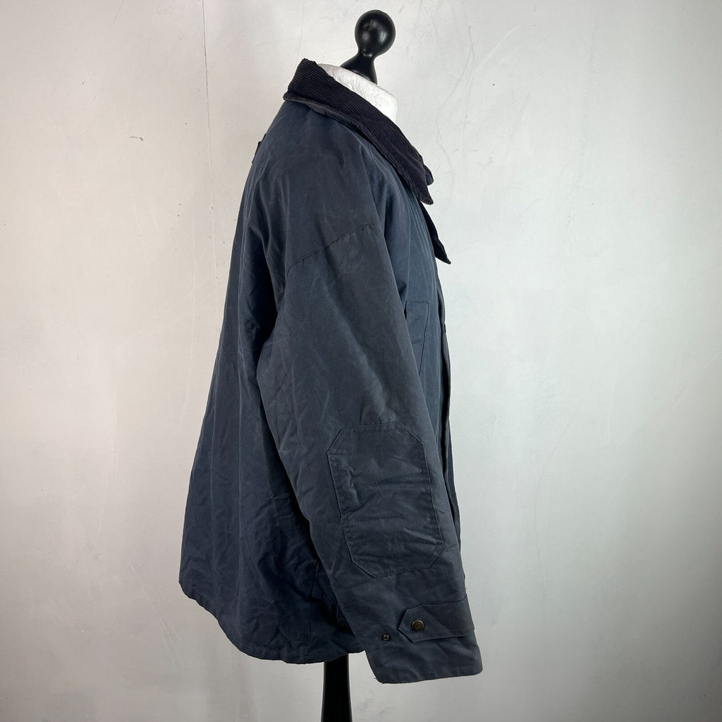 P.G. Field Men's Navy Blue Wax Jacket size XL British Made Outdoor Rural