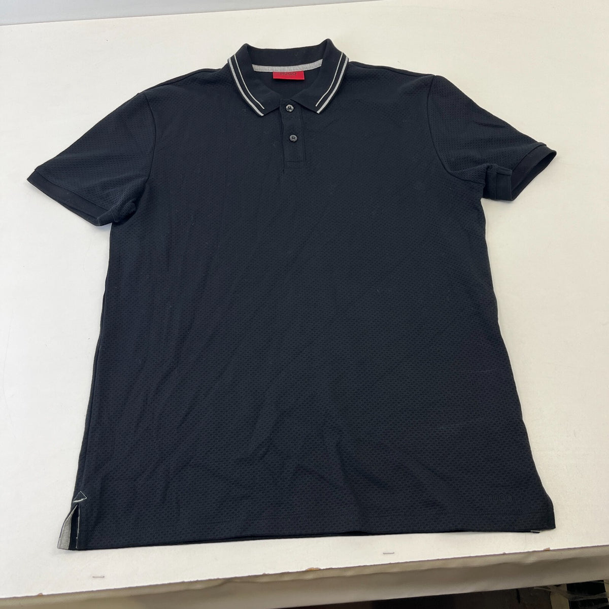 Hugo Boss Men's Heavyweight Cotton Polo Shirt in Black size Medium
