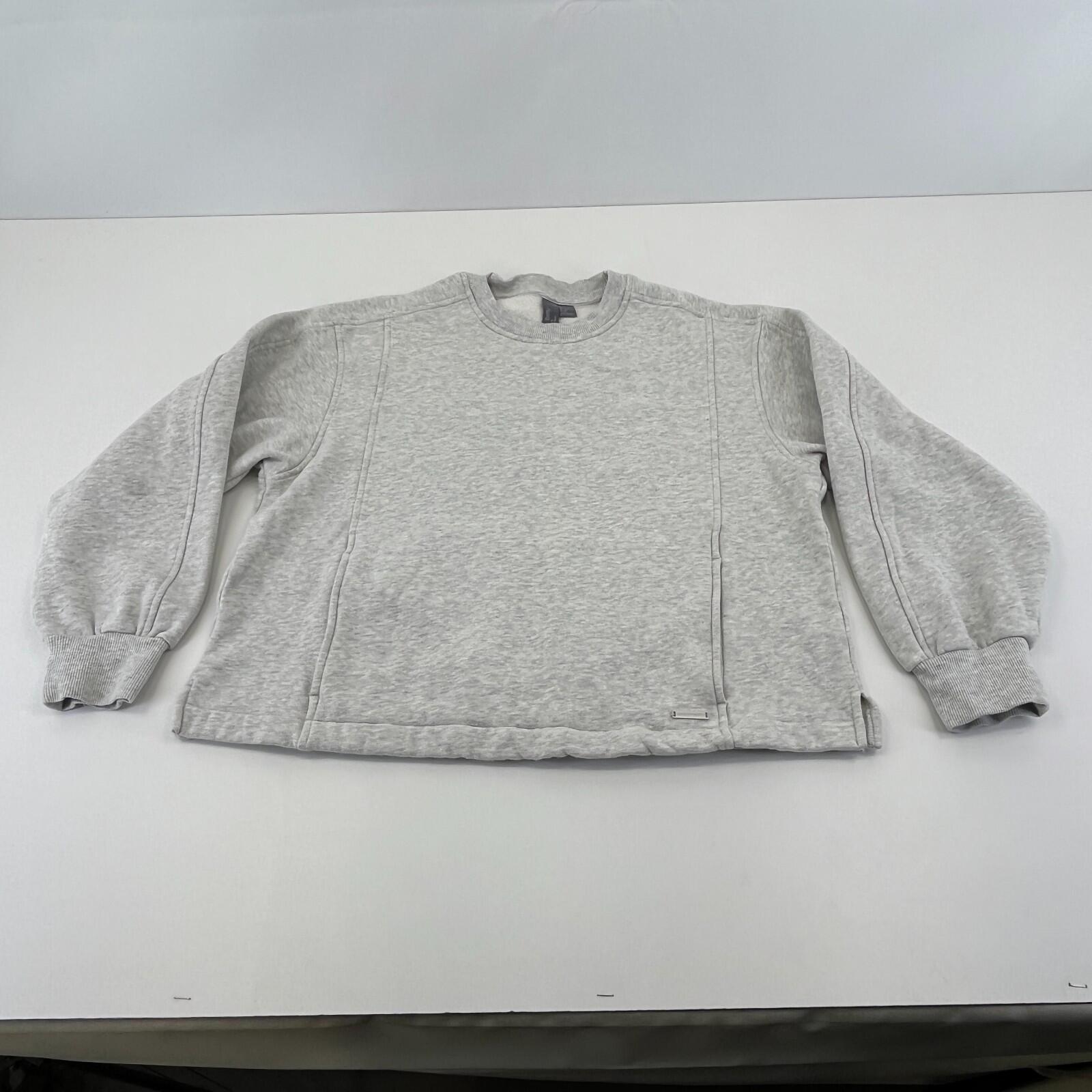 Sweaty Betty Premium Brushed Crew Neck Thick Sweatshirt Light Grey size M/12