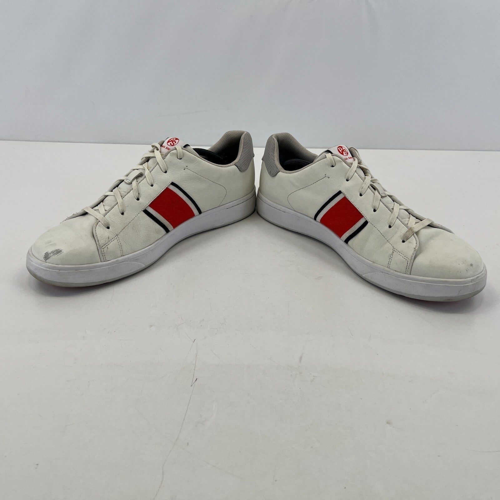 PS By Paul Smith Trainers Men's White & Red Striped Trainers size UK 11 - EU 43