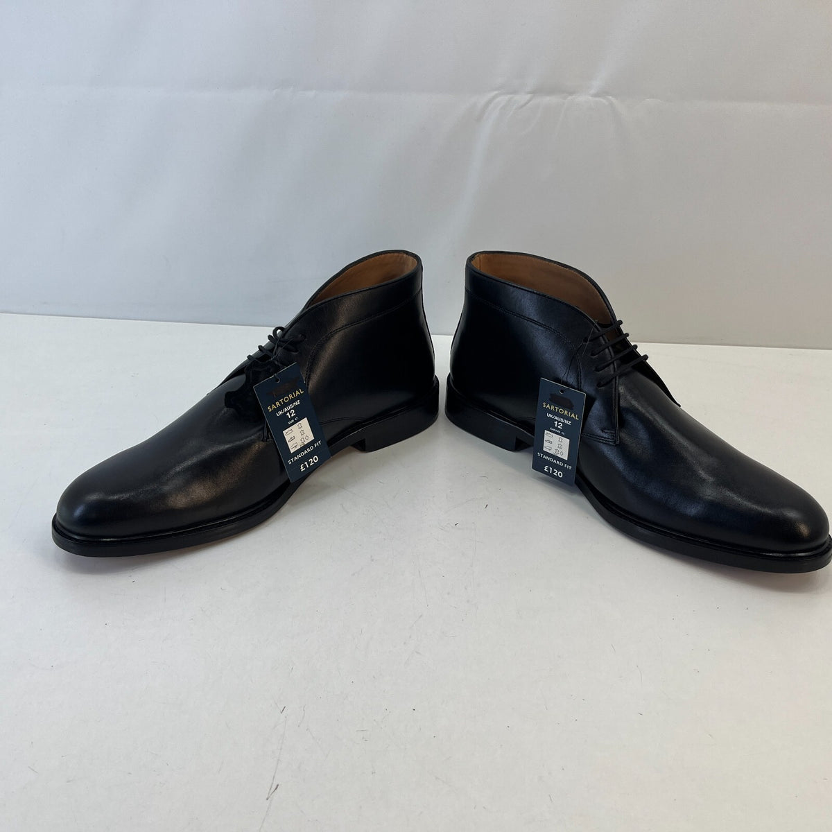 Marks and Spencer Sartorial Black Leather Smart Luxury Boots UK 12 RRP £120 New