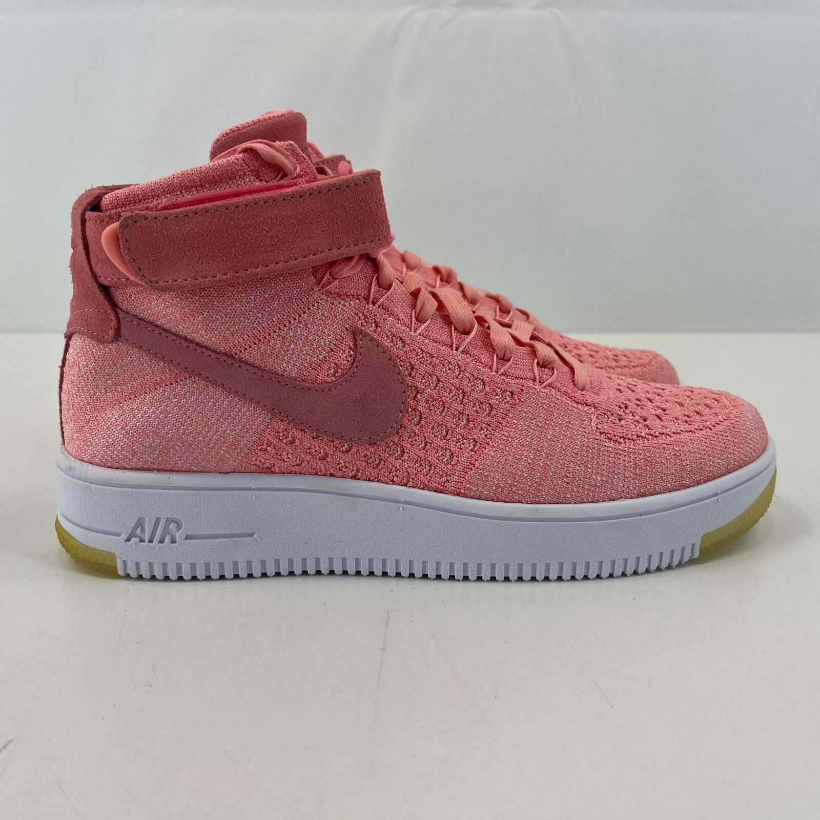 Nike Air Force One 1 Flyknit Hi Top in Salmon Pink size UK 6 EU 40 - 818018-802