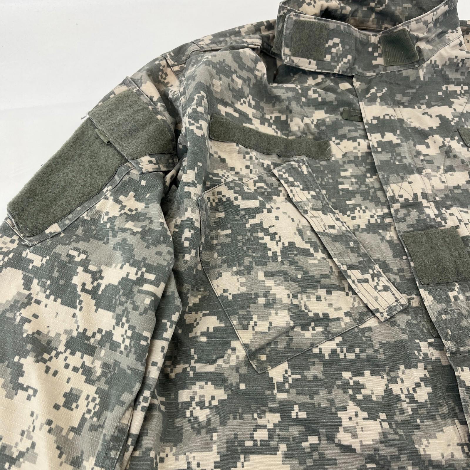 US Army Digital Camo Combat Uniform Ripstop Field Zip Coat Jacket Medium Short