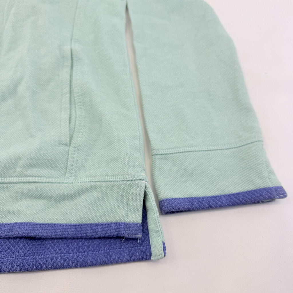 Weird Fish The Airlie Womens Distressed Look Pullover 1/4 Zip Pale Blue size 12