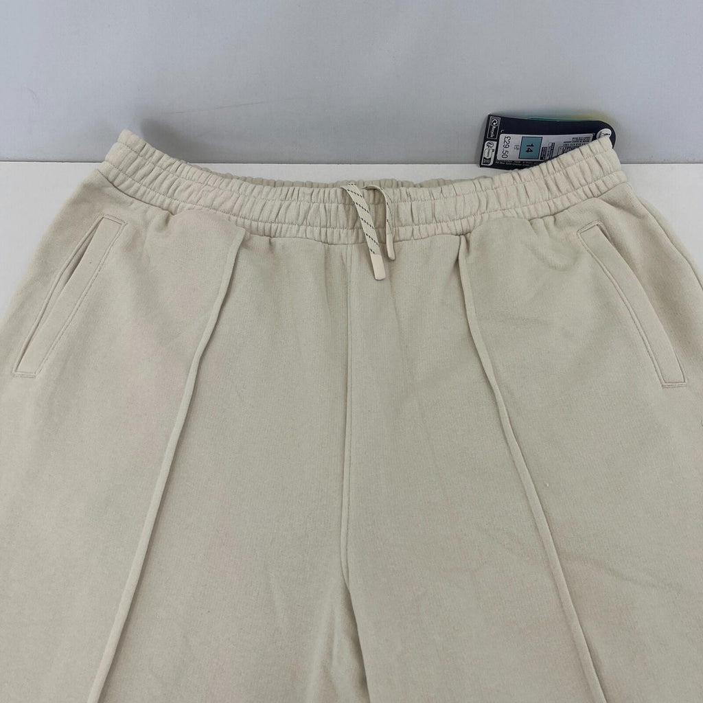 M&S Ladies Goodmove Parachute Joggers Cuffed Trousers Pants Cream UK size 14 New