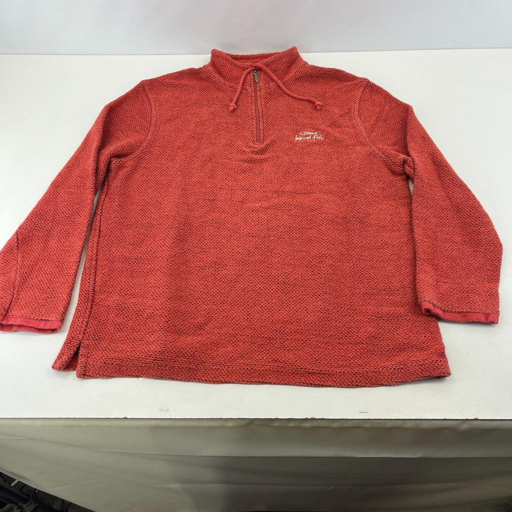 Weird Fish Macaroni 1/4 Zip Waffle Knit Jumper Pullover Mens 2XL Terracotta Red