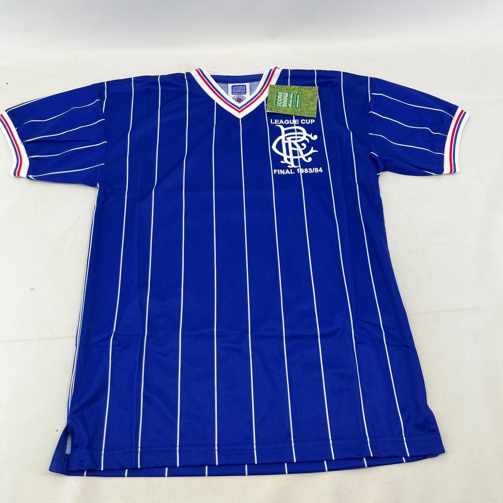 Rangers FC 1983/84 Score Draw Retro Football Shirt League Cup Final size S - New