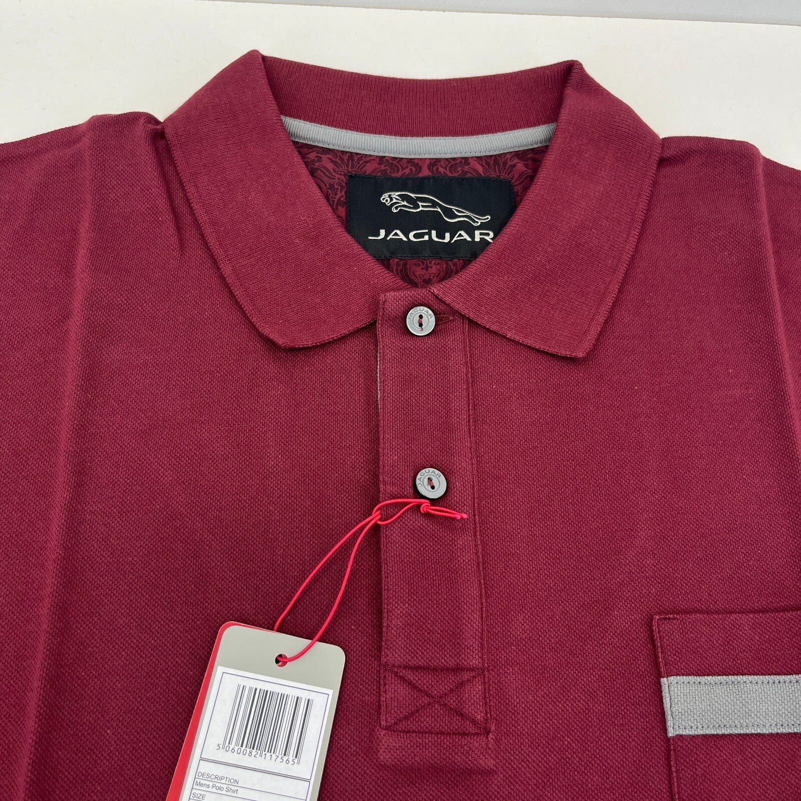 Genuine Jaguar Mens Core Polo Shirt in Maroon Burgundy Red size Small