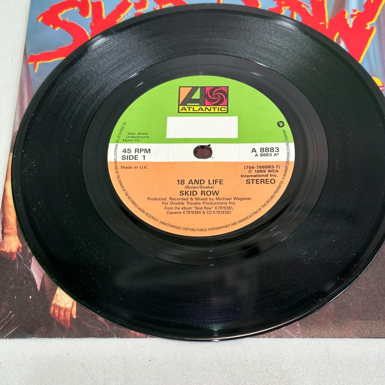 Skid Row - 18 & Life / Midnight Tornado 7" Vinyl Single Record Ex/Ex