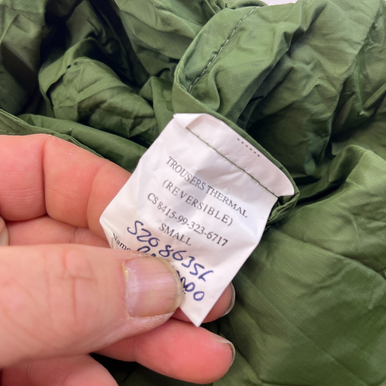 British Army Thermal Trousers Softy Issue OG/Sand Reversible XL with Stuff Sack