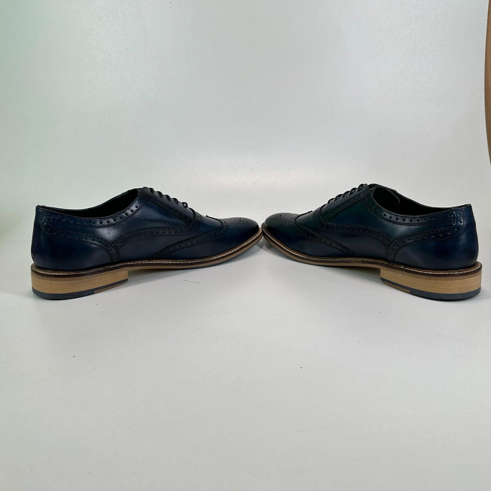 Ikon Buster Brogues Shoes in Navy Blue Smart Casual Lace Up size 6 - NEW in Box