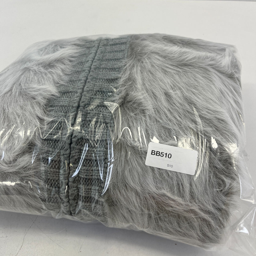 Papaya Women’s Faux Fur Knitted Hoodie in Grey size 18 - New