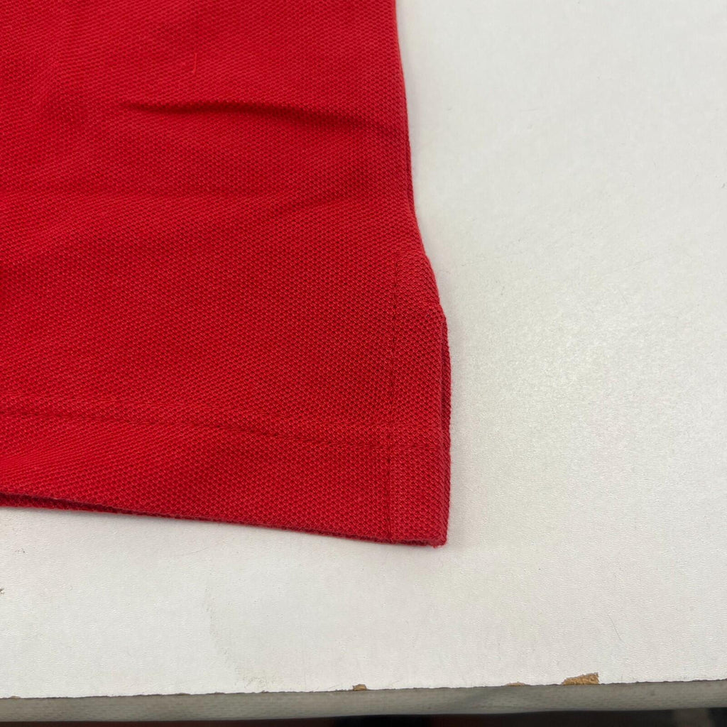 M&S Mens Red Short Sleeve 100% Cotton Polo Shirt Top size Large Regular Fit