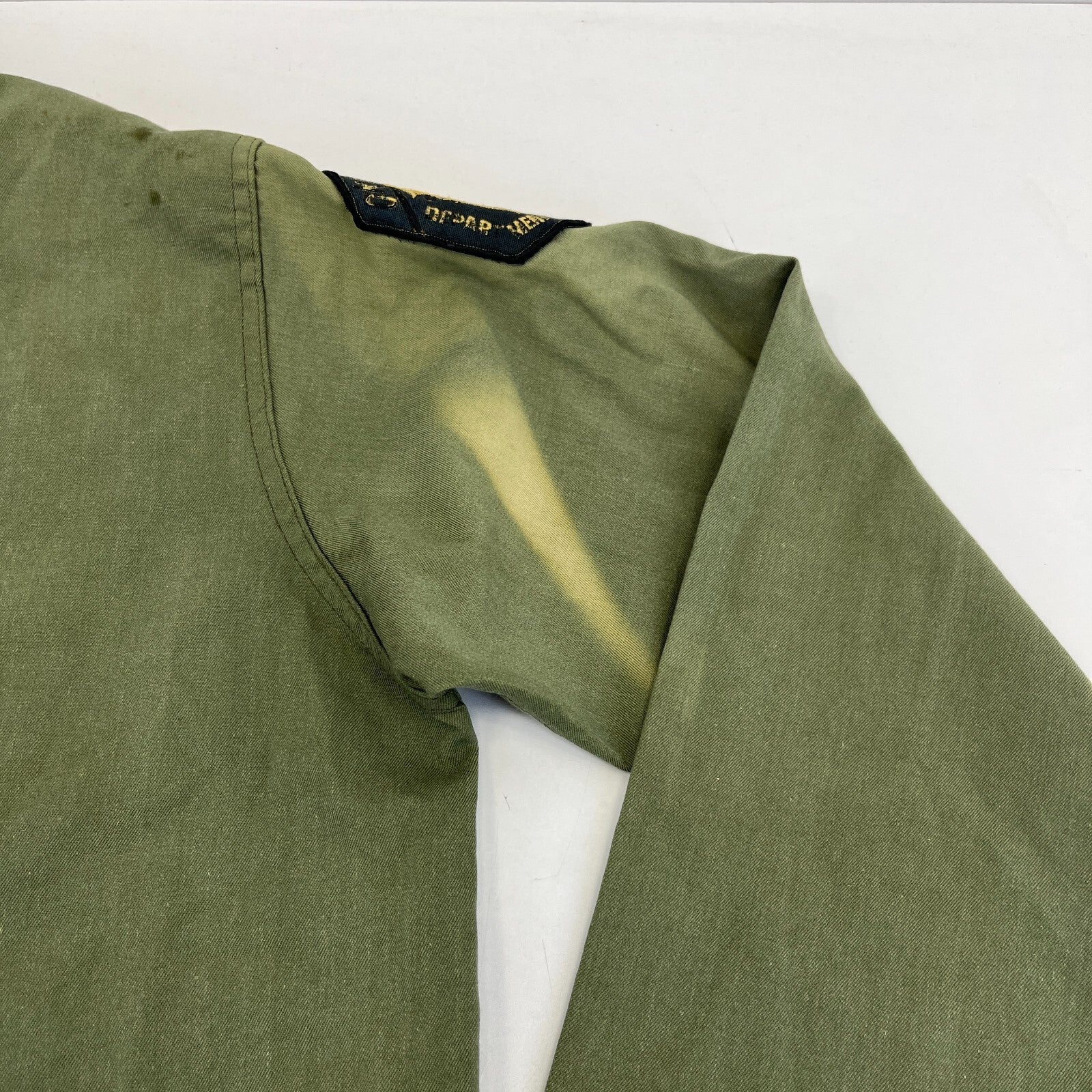 Vintage 60s/70s Oklahoma DOC Shacket Jacket Heavy Shirt XL Khaki Green + Badges