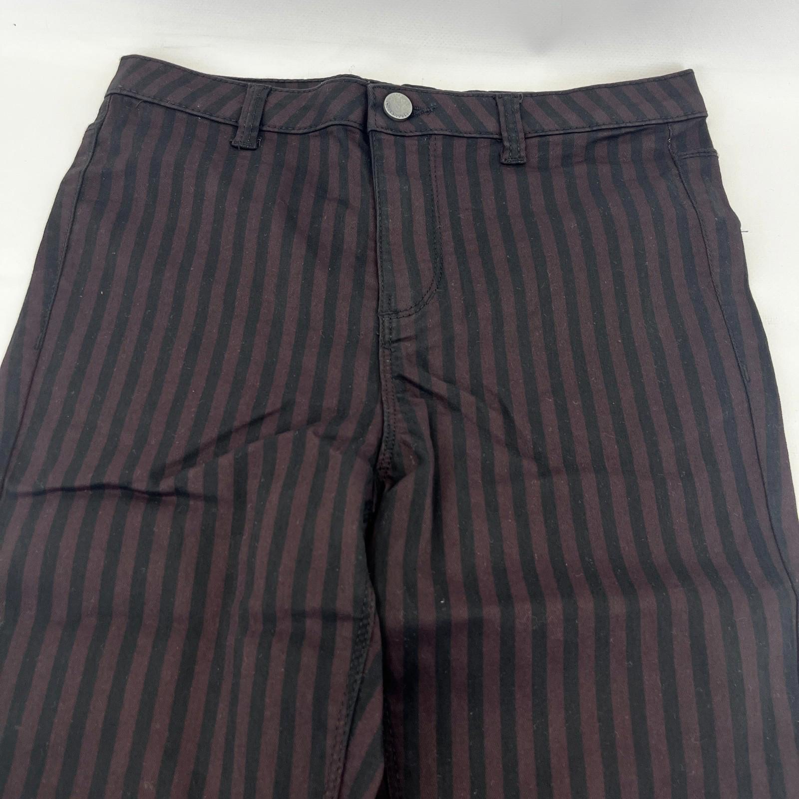 Clockhouse Womens Black/Purple Striped Jeans Cotton Blend Skinny size 38R NWOT