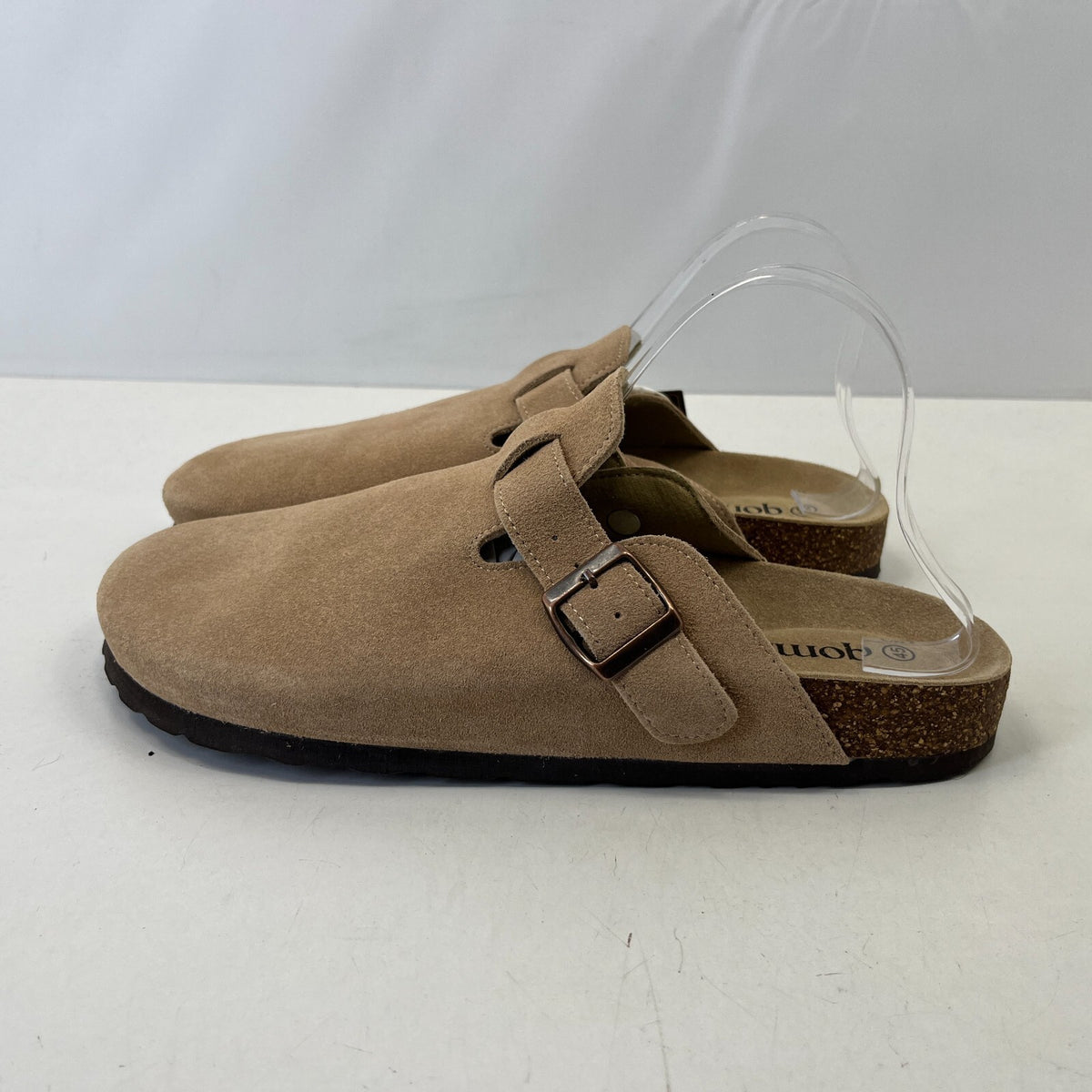 Qomfort Suede Leather Slide Sandals Sand Beige Men's size 11 EU 45 - New