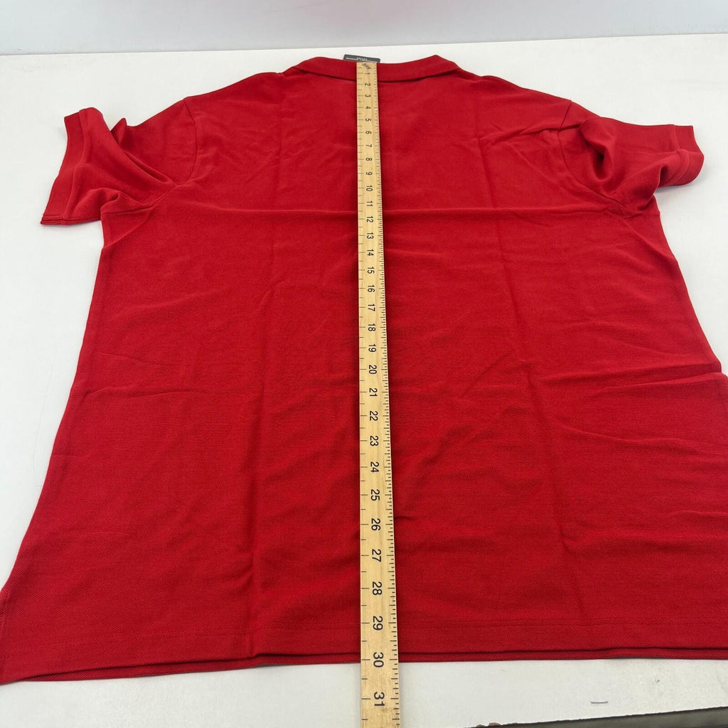 M&S Mens Red Short Sleeve 100% Cotton Polo Shirt Top size XL Regular Fit