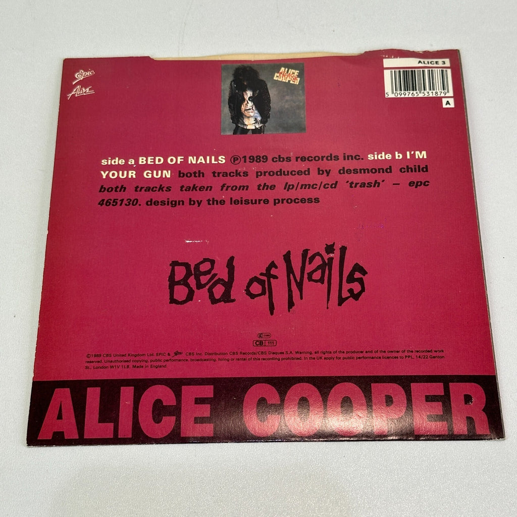 Alice Cooper – Bed Of Nails / I'm Your Gun 7" Vinyl Single UK Epic 1989 Ex/Ex