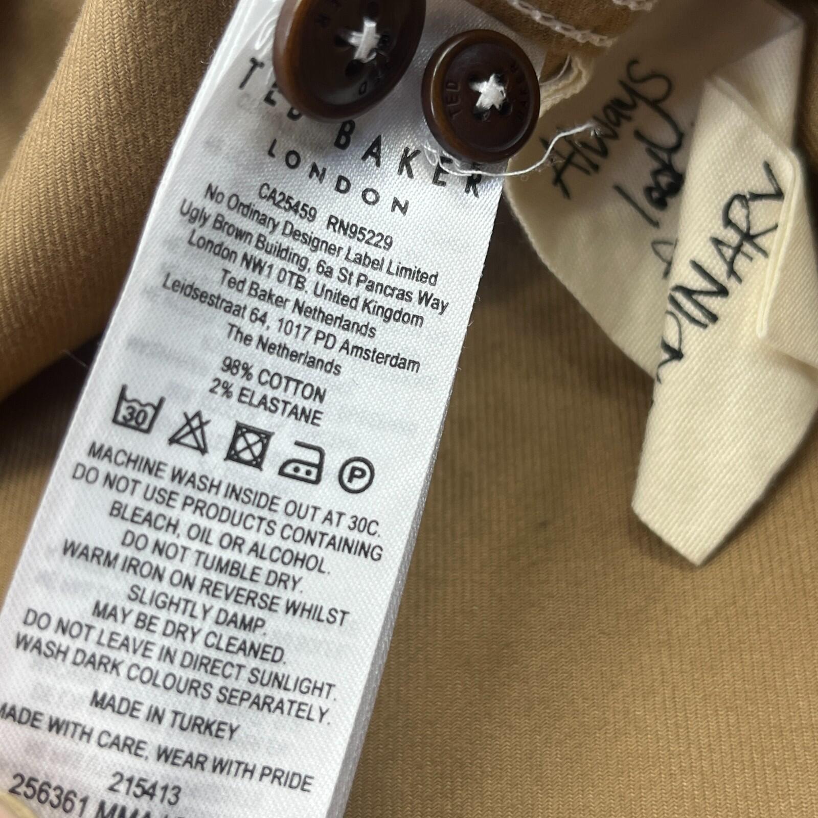 Ted Baker Chino Chore Jacket Shacket Men's Ted size 5 (XL) Beige Button Up