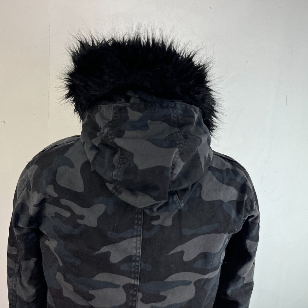 Superdry The Rookie Military Jacket  Camo Womens UK 10 Combat Utility Field Coat