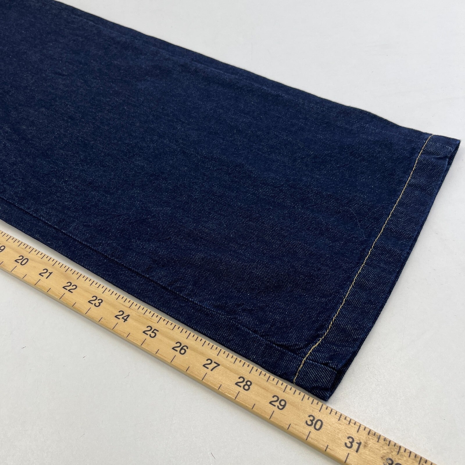 Zara Wide Leg Flared Denim Jeans Dark Blue Elasticated Tie Waist - size XS