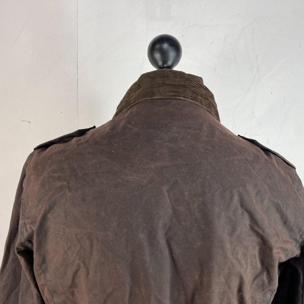 Mc Orvis Wax Jacket Womens size M Brown Waxed Coat with Belt Made in the UK