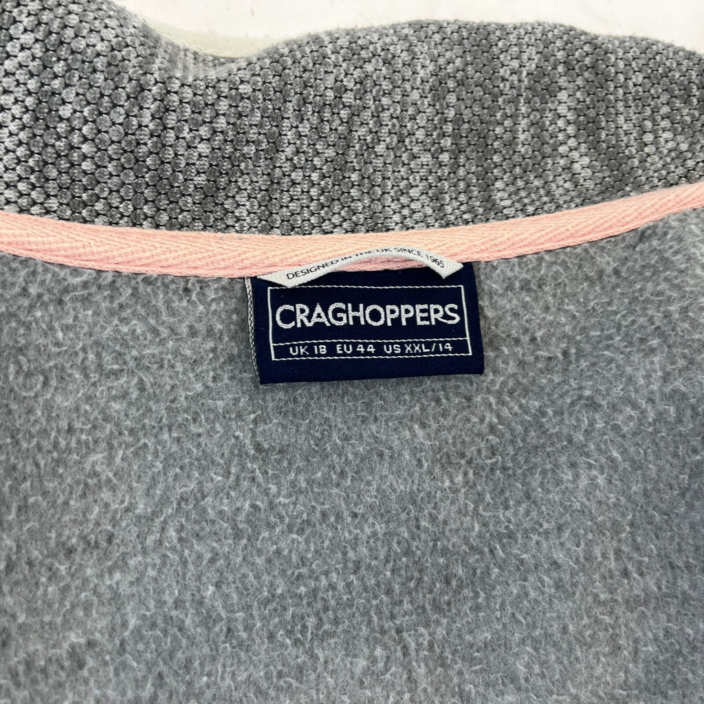 Craghoppers Womens Hybrid Fleece Jacket Grey Padded Quilted Size UK 18 - EU 44