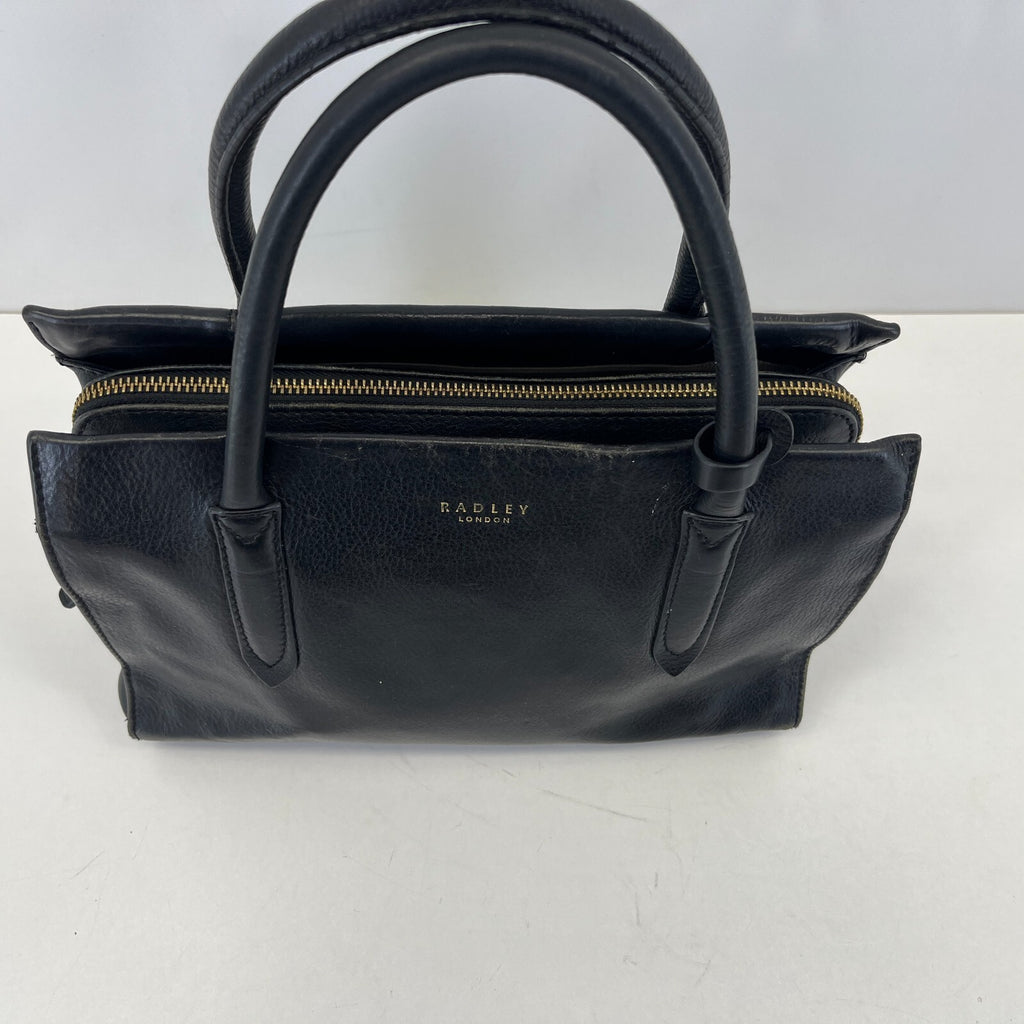 Genuine Radley Nlack Leather Open Top Grab Tote Bag - See Details