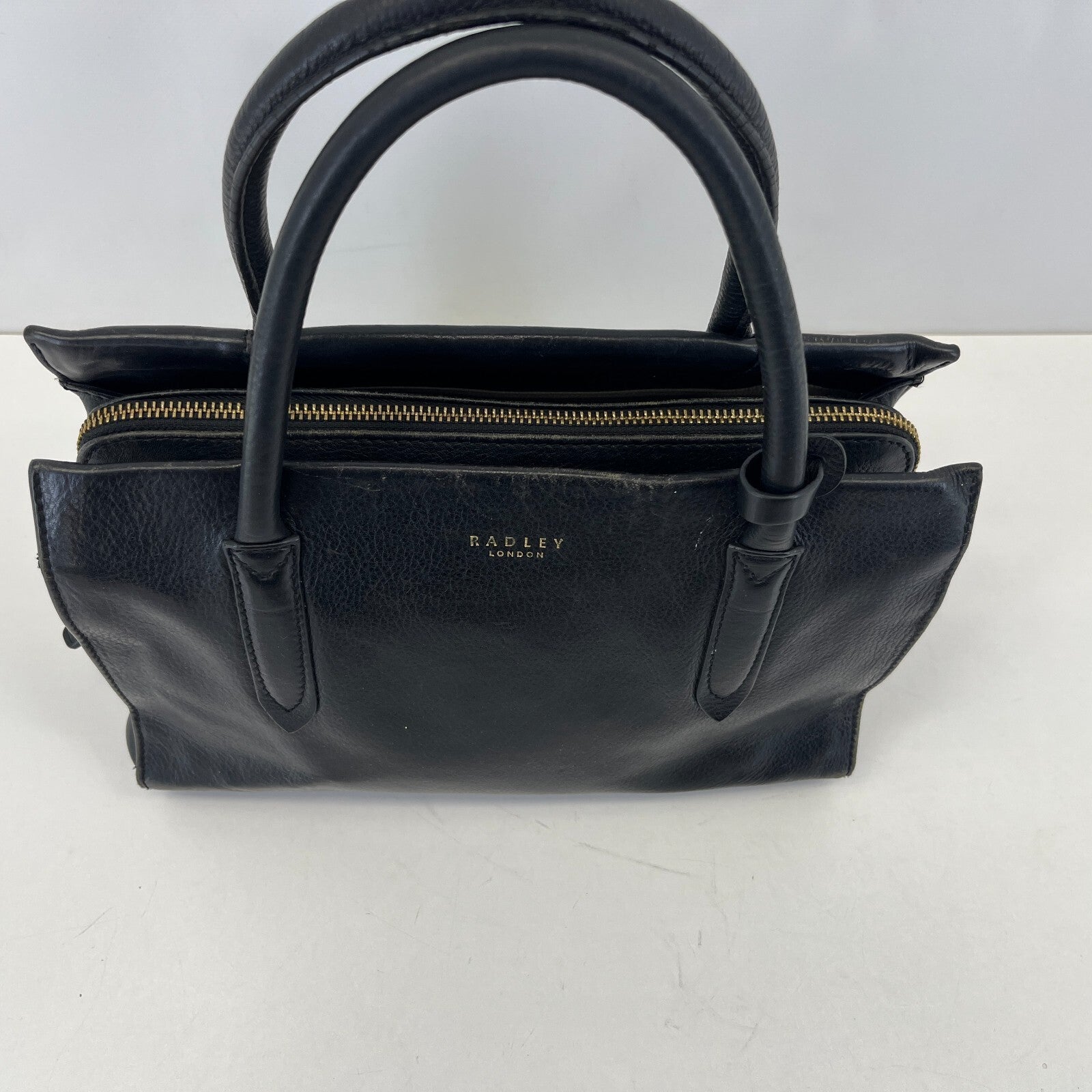Genuine Radley Nlack Leather Open Top Grab Tote Bag - See Details