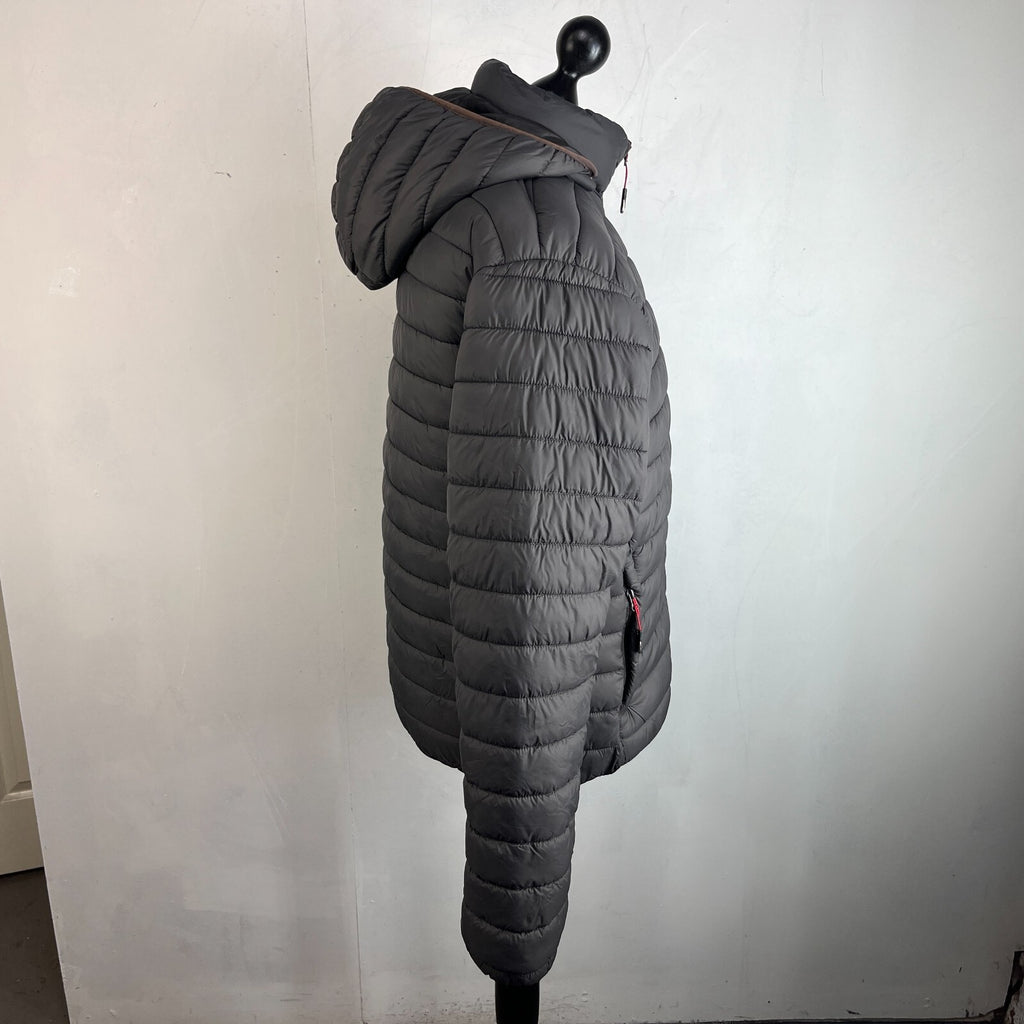 Geographical Norway Amigo Men’s Puffer Jacket XL Dark Grey Hooded Quilted Coat