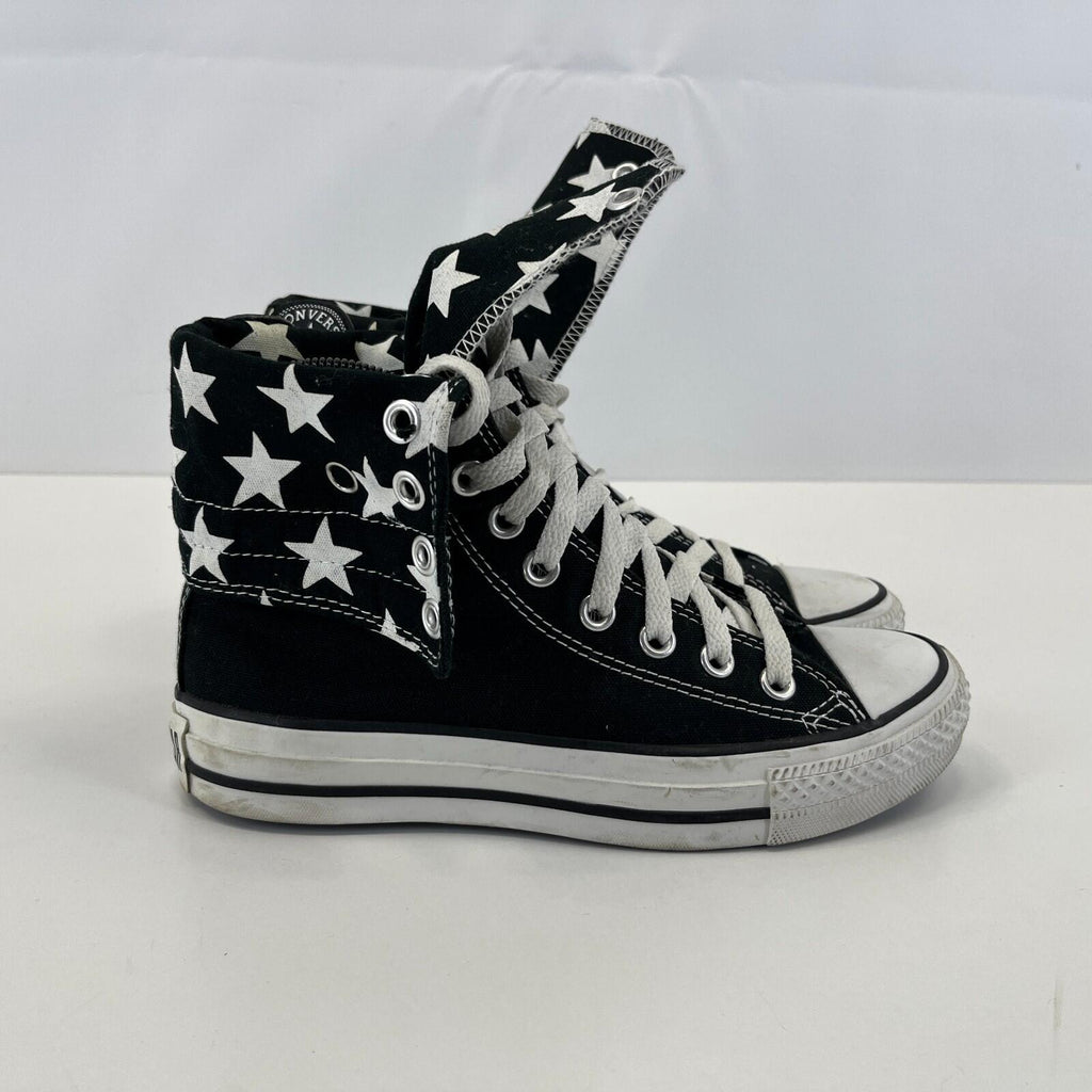 Converse X High Roll Top Trainers Black with White Stars size UK 4 EU 36.5