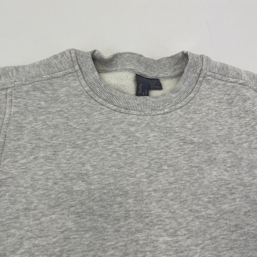Sweaty Betty Premium Brushed Crew Neck Thick Sweatshirt Light Grey size M/12
