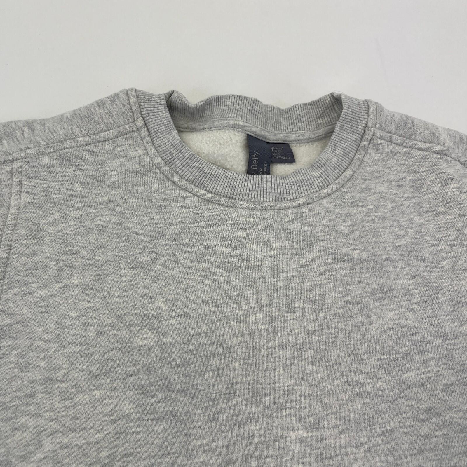 Sweaty Betty Premium Brushed Crew Neck Thick Sweatshirt Light Grey size M/12