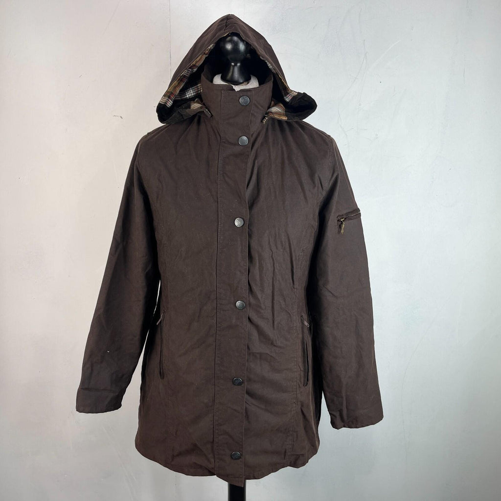 Vintage Hunter Outdoor Wax Jacket Womens 14 Brown Country Coat Made in England