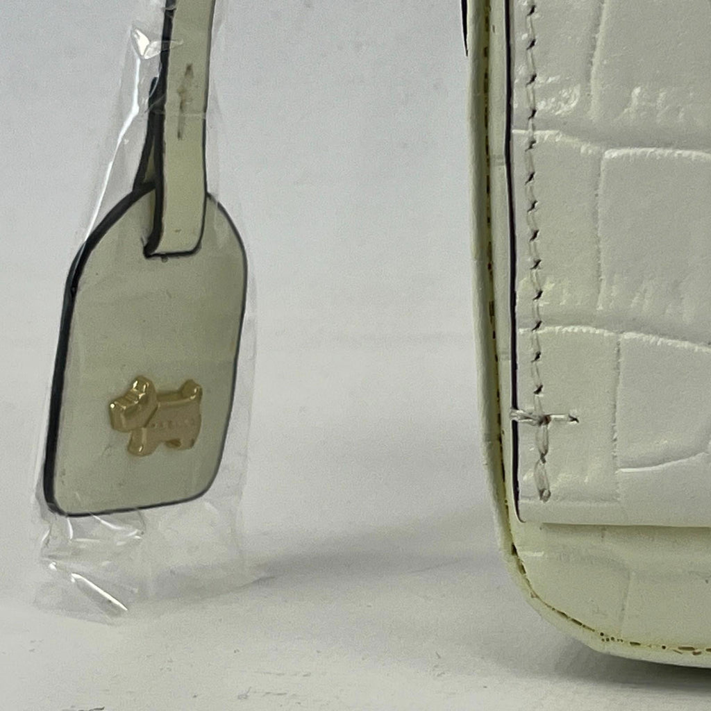 Genuine Radley Hanson Mews Handbag in White Faux Croc Small Flapover Crossbody
