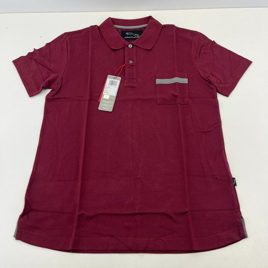 Genuine Jaguar Mens Core Polo Shirt in Maroon Burgundy Red size Small