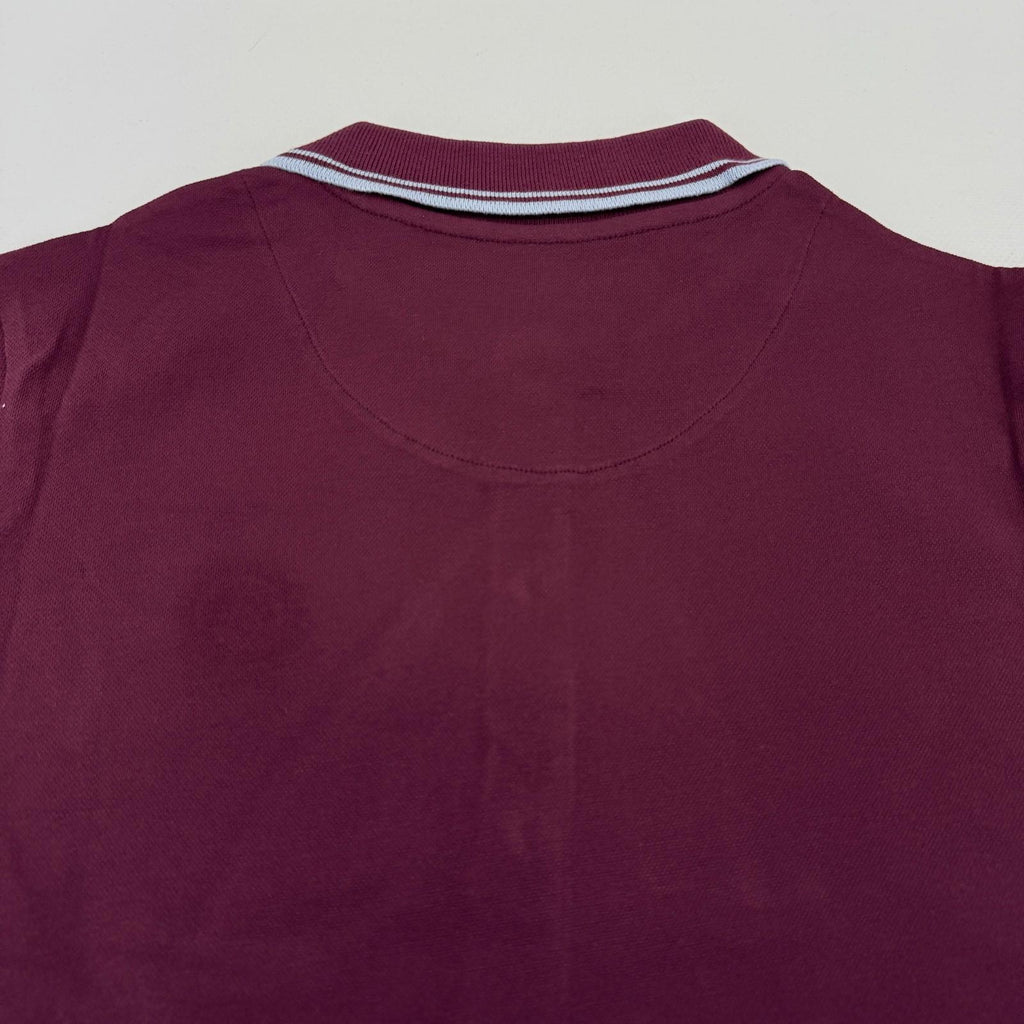 Trojan Records Women's Short Sleeve Polo Shirt in Burgundy Maroon Red size 8